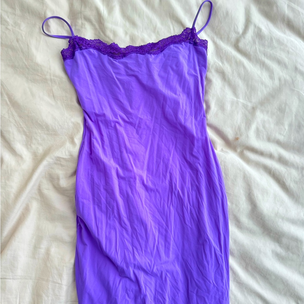 Tight purple skims dress